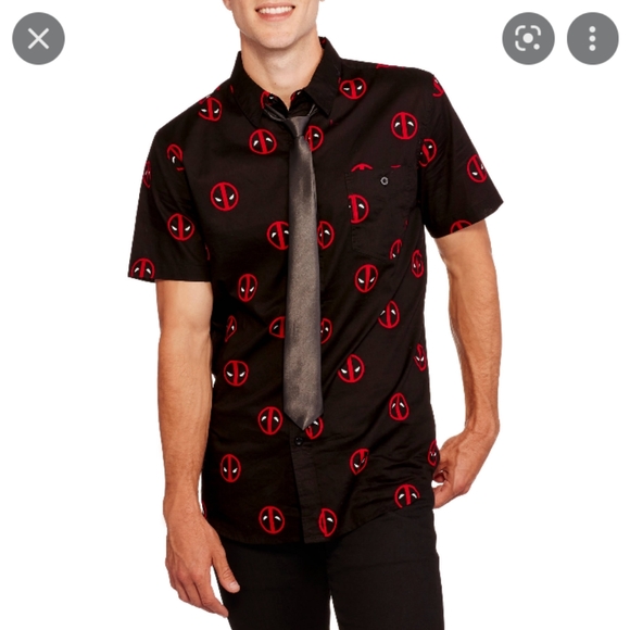 Marvel Other - 🎃 4/$24 Deadpool button down shirt size 2xl mens